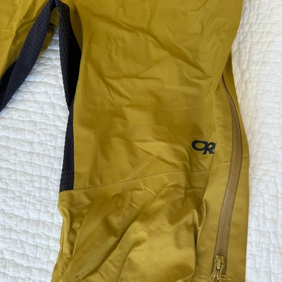 Outdoor Research Mustard Yellow Hemisphere Goretex Ski Bib - Picture 3 of 15